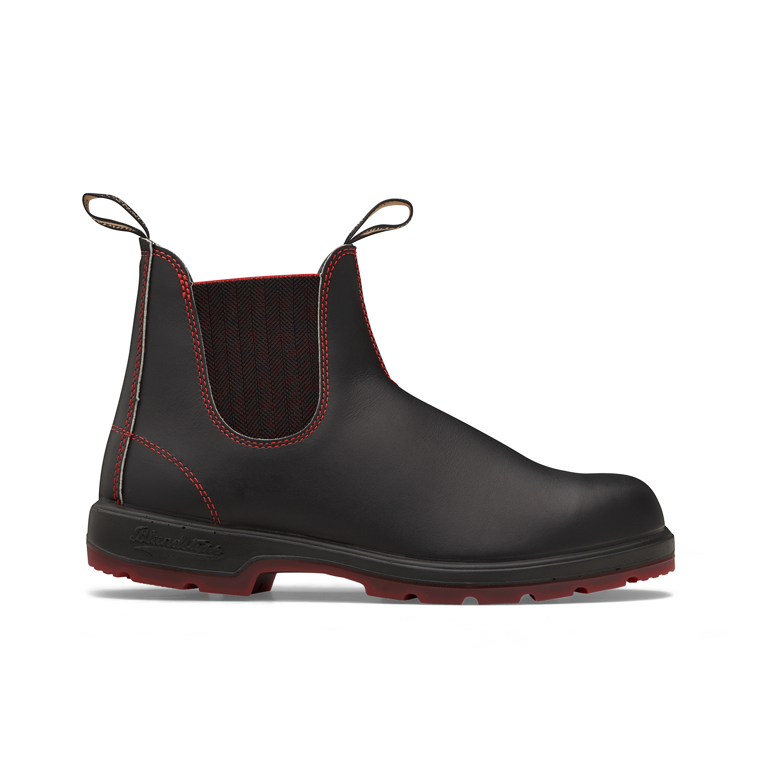 Blundstone 2342 Classic Black with Red Herringbone Elastic and Red