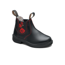 Blundstone 2252 - Kids Black with Red Rose Elastic Blundstone Canada