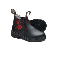 Blundstone 2252 - Kids Black with Red Rose Elastic Blundstone Canada