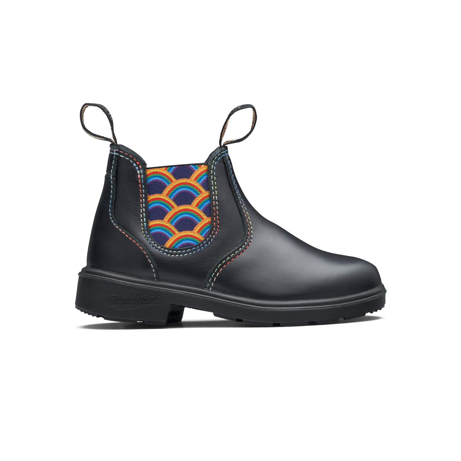 Blundstone 2254 - Kids Black with Rainbow Elastic and Contrast Stitching Blundstone Canada